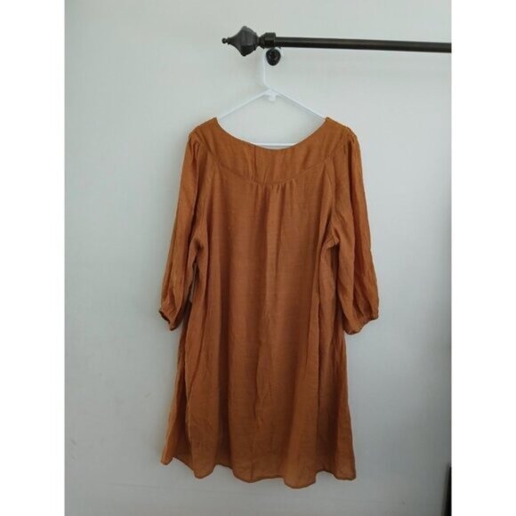 Indigo Rose Women's Shift Dress 3X Brown Boho Festival Cottagecore Lace - Picture 6 of 7